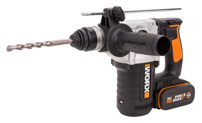Перфоратор аккумуляторный WORX WX 392, 20В, 4 Ач x2 ,кейс WX392 - фото 5059