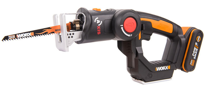 Лобзик аккумуляторный-сабельная пила WORX Axis WX550, 20В, 2Ач x1, кейс WX550 - фото 5325