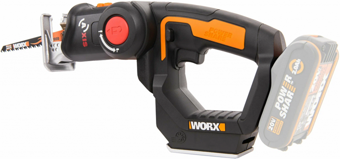 Лобзик аккумуляторный-сабельная пила WORX Axis WX550.9, 20В, без АКБ и ЗУ WX550.9 - фото 5326