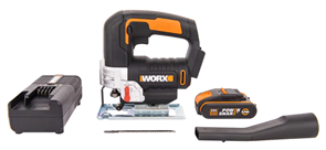 Лобзик аккумуляторный WORX WX543, 20В, 2 Ач х1, кейс WX543
