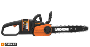 Цепная пила аккумуляторная WORX WG384E, 40В, 35 см, бесщеточная, 2*2,0 Ач, двойное ЗУ 2x2A WG384E Цепная пила аккумуляторная WORX WG384E, 40В, 35 см, бесщеточная, 2*2,0 Ач, двойное ЗУ 2x2A WG384E