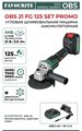 OBS 21 FG 125 SET PROMO Угловая шлифовальная машина акк. 21В, 2Ач+ЗУ FAVOURITE 150122422
